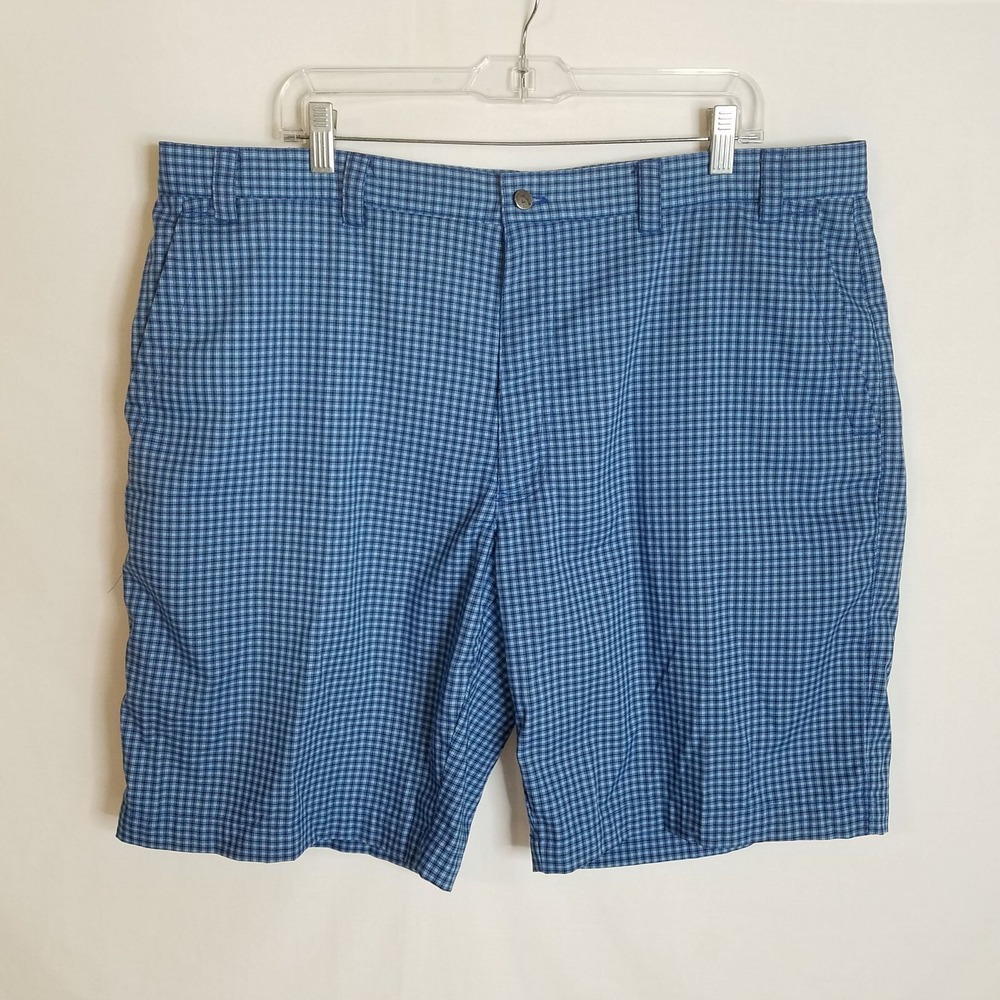 Callaway Mens Blue‎ Plaid Polyester Casual Golf Shorts Size 40
